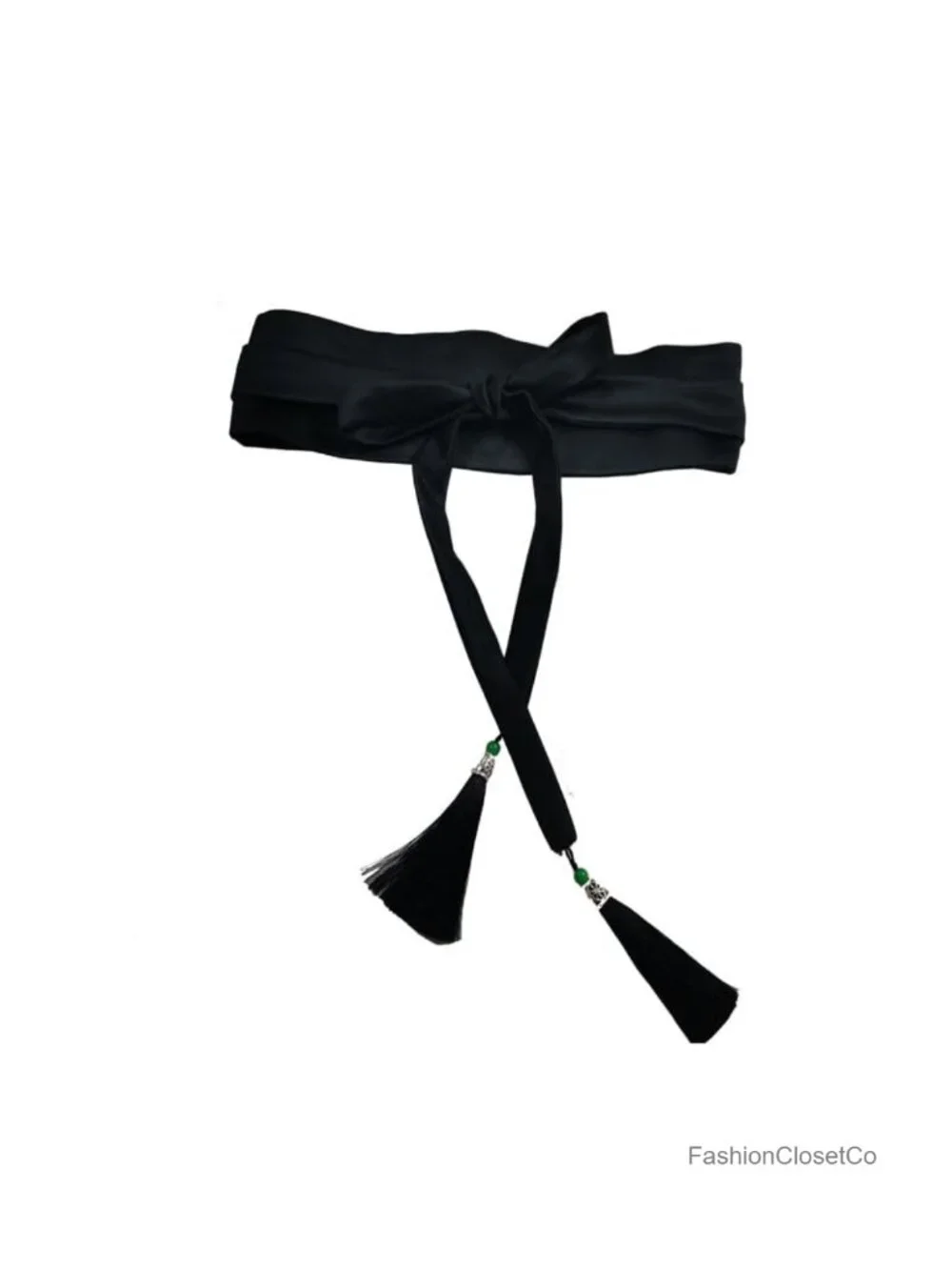 Women's Silk-Like Tassel Tie Belt | Lace-Up Waist Wrap for Dresses